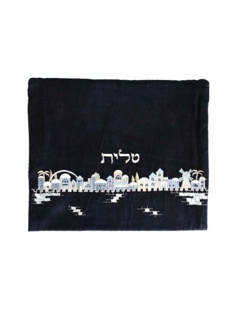 יאיר עמנואל קטיפה כחולה כהה טלית ות... | תיקי טלית ותפילין